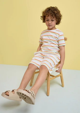 Lot de 3 bermudas en jersey 100% coton • jaune clair+menthe clair+blanc imprimé • Boutique bonprix