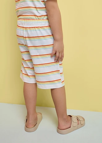 Lot de 3 bermudas en jersey 100% coton, Couleur: jaune clair+menthe clair+blanc imprimé