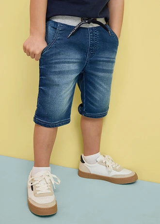 Sweat jeans bermuda, regular fit, Kleur: blauw denim