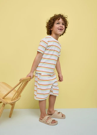 Bermude din jerse 100% din bumbac organic (set 3 buc.) • galben deschis+verde-mentă deschis +alb cu imprimeu • magazin bonprix