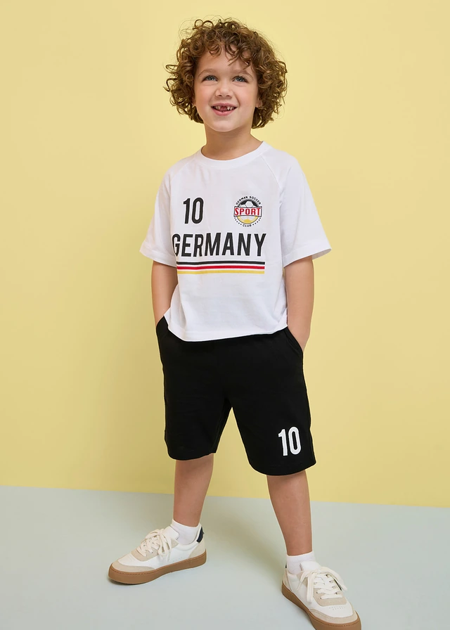 Shirt en korte broek van zacht biologisch katoen (2-dlg. set) • wit+zwart met print • product-page.page-title-suffix