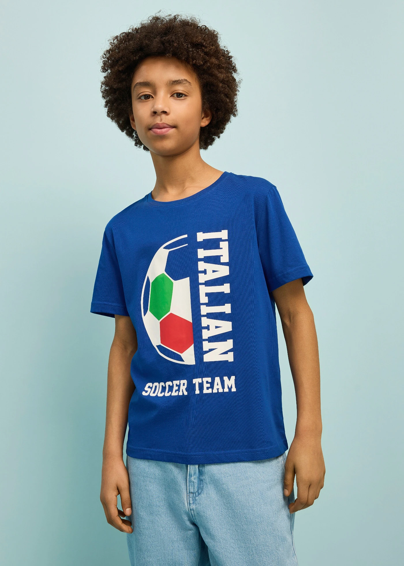 T-shirt met Italië-print van puur biologisch katoen • kobaltblauw met print • bonprix online shop