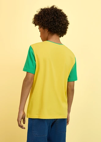 T-shirt brazylijskiej drużyny futbolowej, z czystej bawełny organicznej • żółty kanarkowy z nadrukiem • sklep bonprix