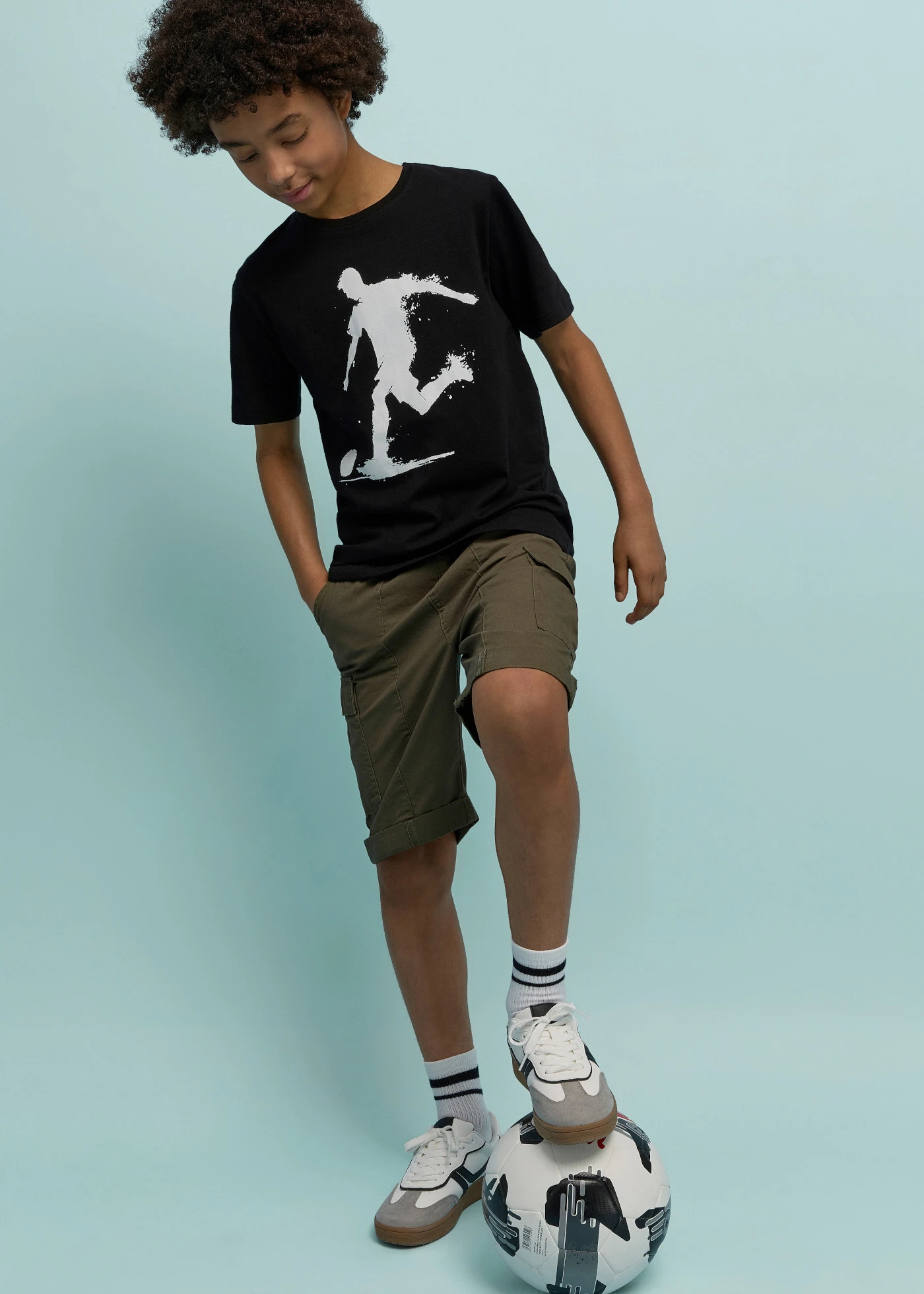 T-shirt van biologisch katoen • zwart met print • bonprix online shop