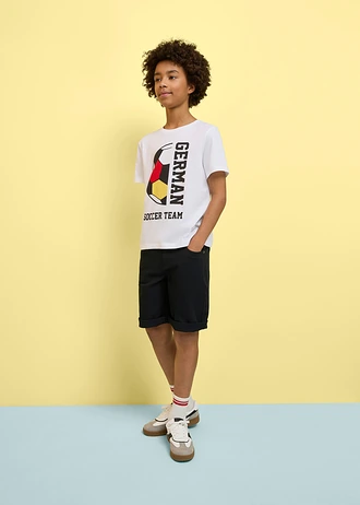 T-shirt z napisem German Soccer Team z czystej bawełny organicznej • biały z nadrukiem • sklep bonprix