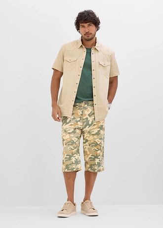 Lange cargo bermuda van twill, Loose Fit • camouflage • bonprix online shop