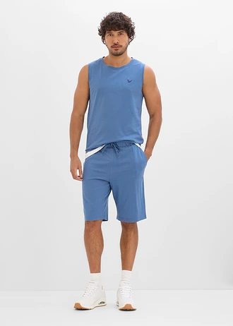 Débardeur et bermuda 100% coton (ens. 2 pces) • bleu jean + bleu foncé • Boutique bonprix