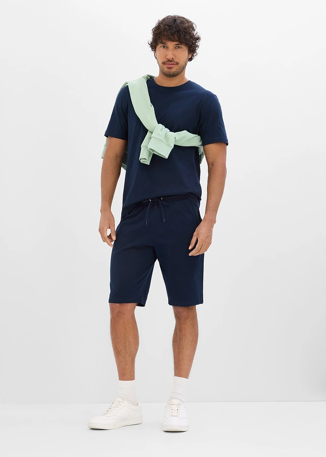 Top, T-shirt, 2 shorts (ens. 4 pces) 100% coton, Couleur: indigo+bleu foncé