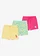 Lot de 2 shorts en jersey 100% coton, Couleur: menthe clair + jaune clair + fuchsia