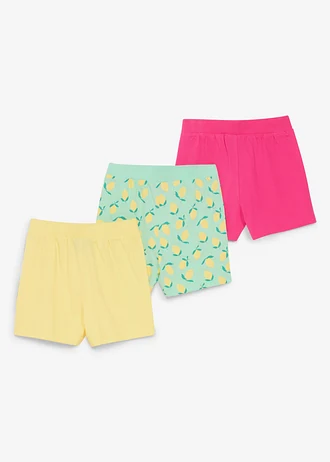 Jersey short van puur biologisch katoen (set van 3) • lichtmint+lichtgeel+pinklady • bonprix online shop