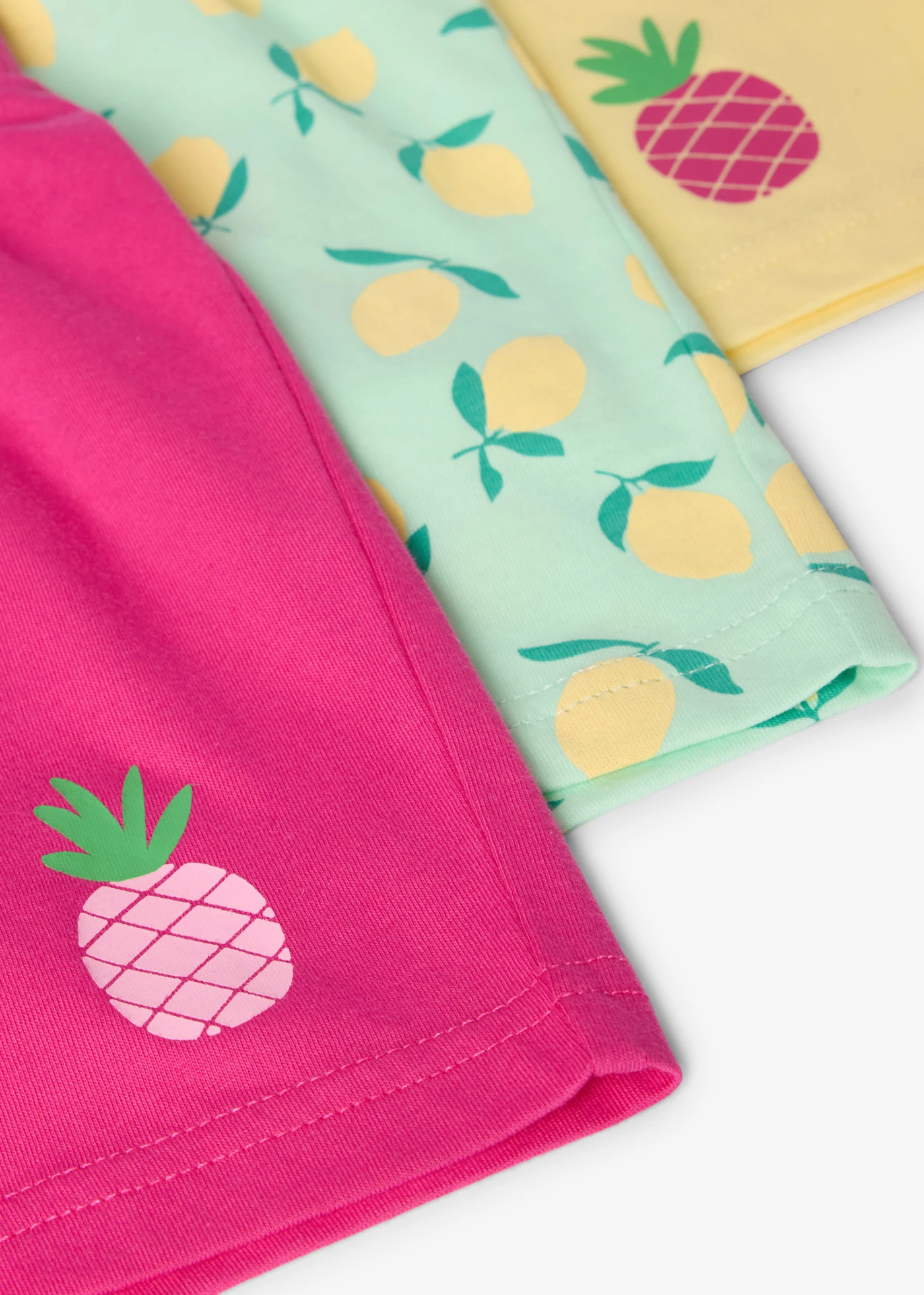 Pantaloni scurți de jerse din bumbac organic 100% (set/3 buc.) • verde-mentă deschis +galben deschis+roz-pinklady • magazin bonprix