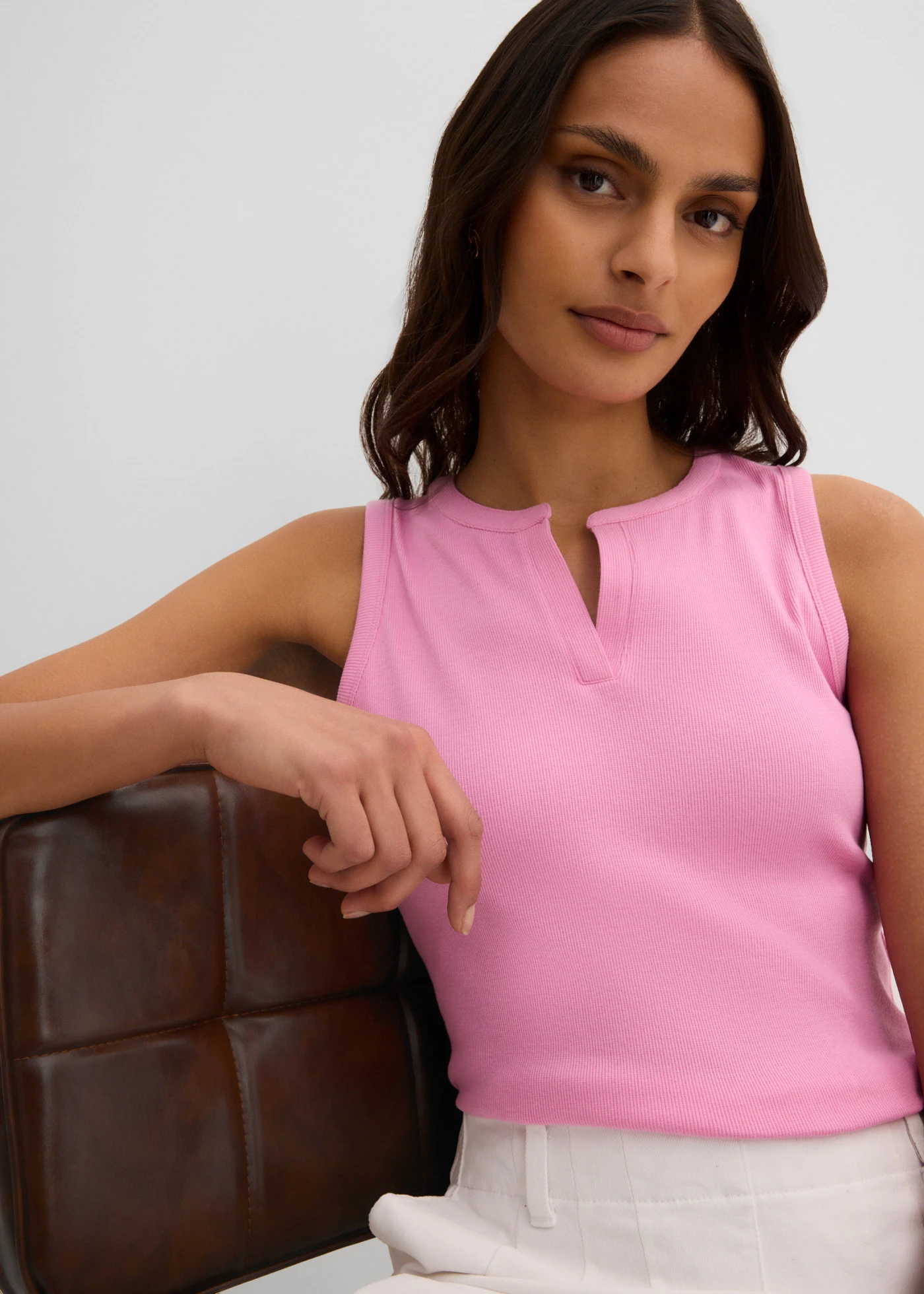 Top côtelé en coton extensible • rose • product-page.page-title-suffix