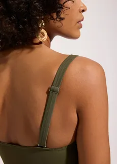 Maillot 1 pièce à encolure carrée • olive foncé • Boutique bonprix