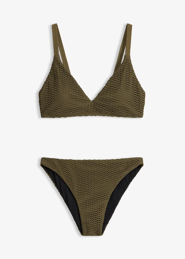 Bikiny s podprsenkovým topem z háčkovaného materiálu (2dílná souprava)