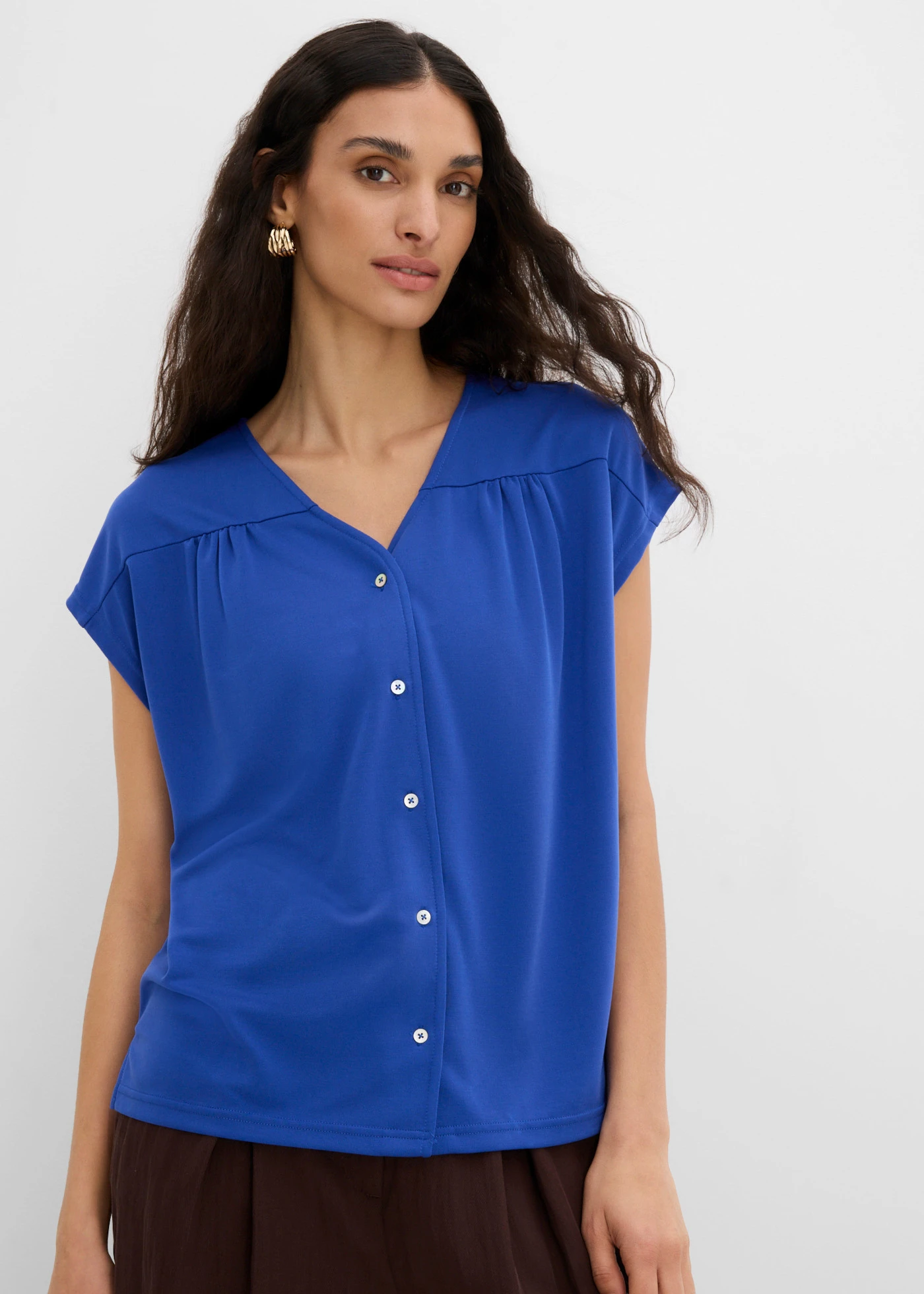 Chemisier en piqué de viscose • bleu cobalt • product-page.page-title-suffix
