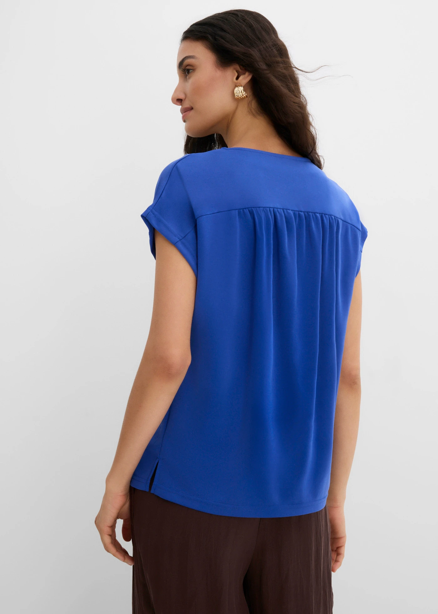 Chemisier en piqué de viscose • bleu cobalt • product-page.page-title-suffix