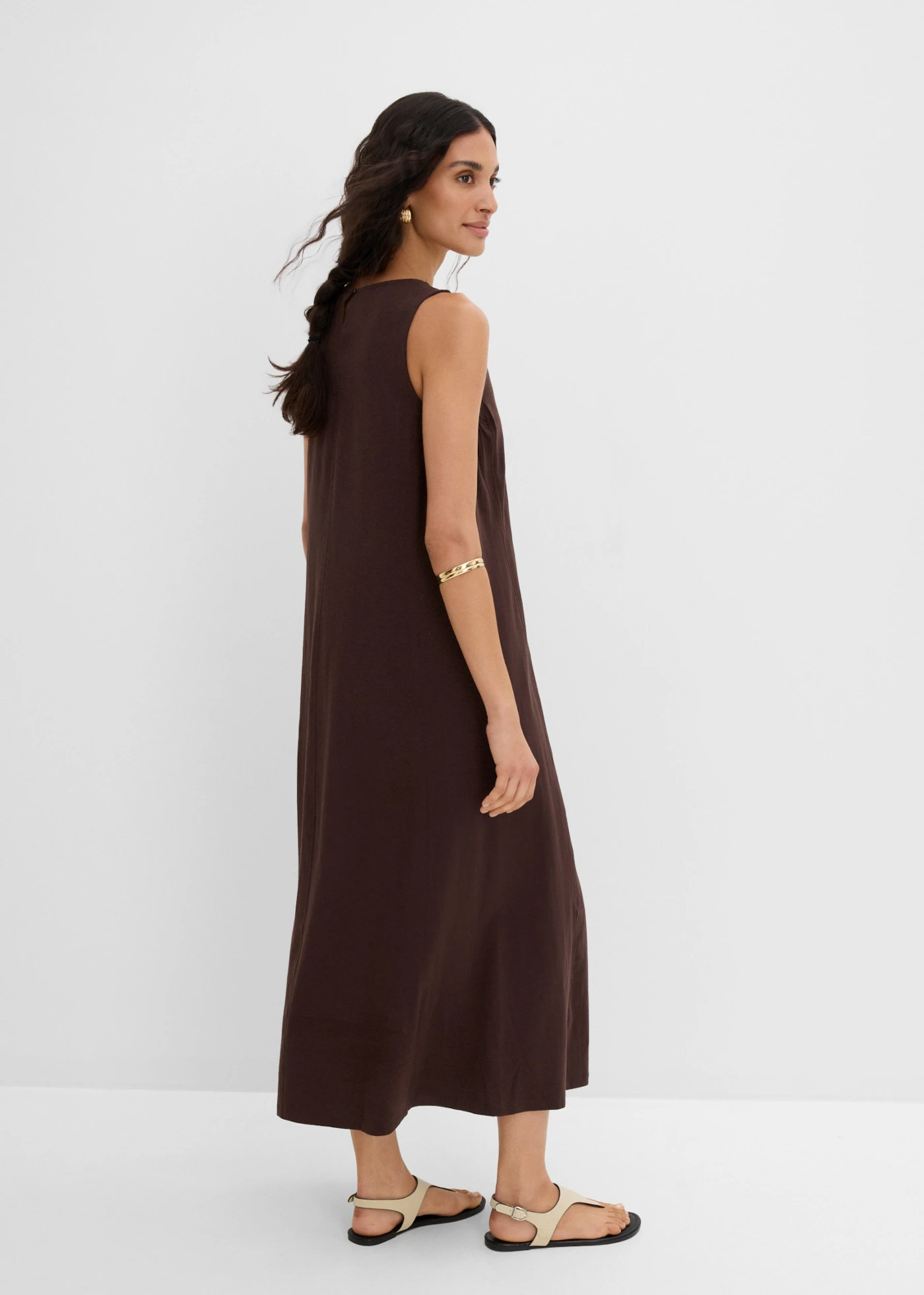 Rochie de jerse din bumbac 100% • maro închis • magazin bonprix