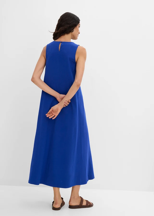 Robe en jersey 100% coton, Couleur: bleu cobalt