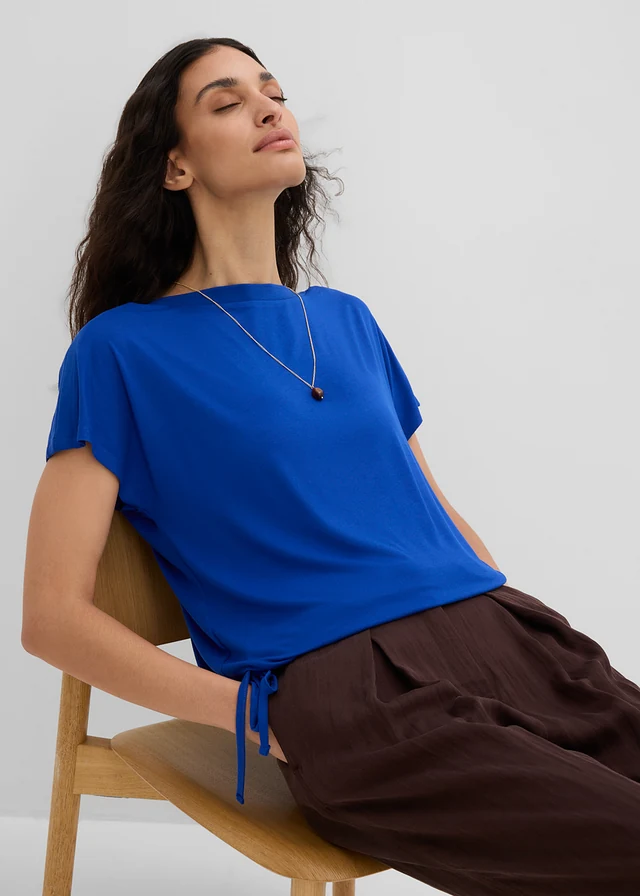 Tricou cu viscoză fluidă • albastru-cobalt • magazin bonprix