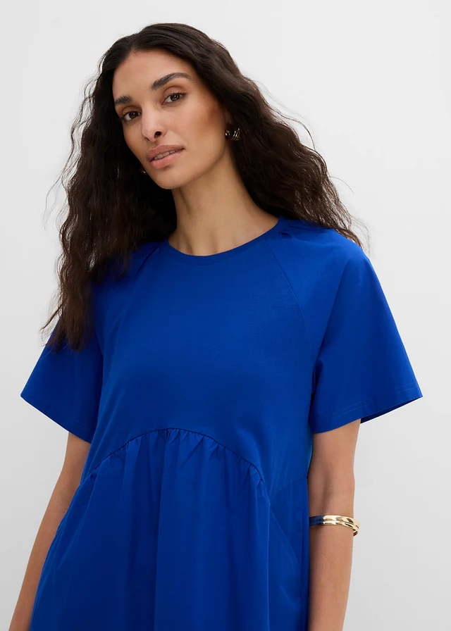 Midi šaty z bavlny • kobaltovo modrá • obchod bonprix