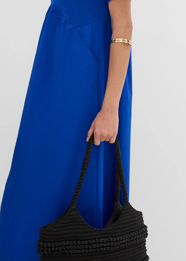Rochie midi din material din bumbac 100% • albastru-cobalt • magazin bonprix