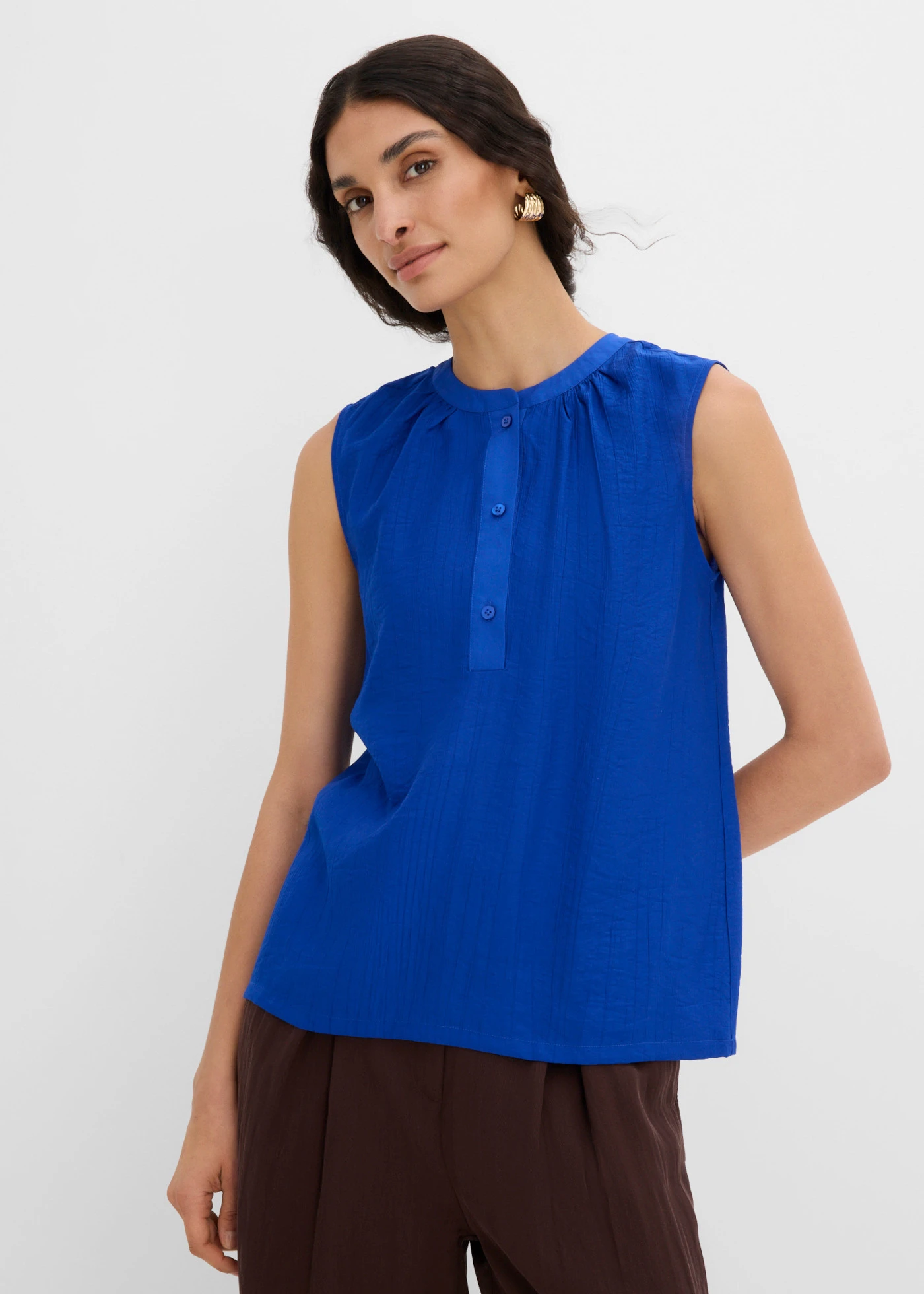 Blouse met opstaande kraag • kobaltblauw • product-page.page-title-suffix
