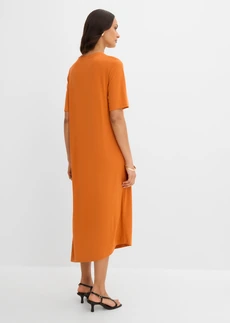 Robe à base asymétrique en jersey avec modal • terre cuite • Boutique bonprix
