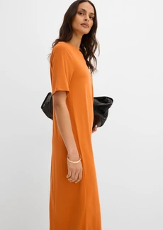 Robe à base asymétrique en jersey avec modal • terre cuite • Boutique bonprix