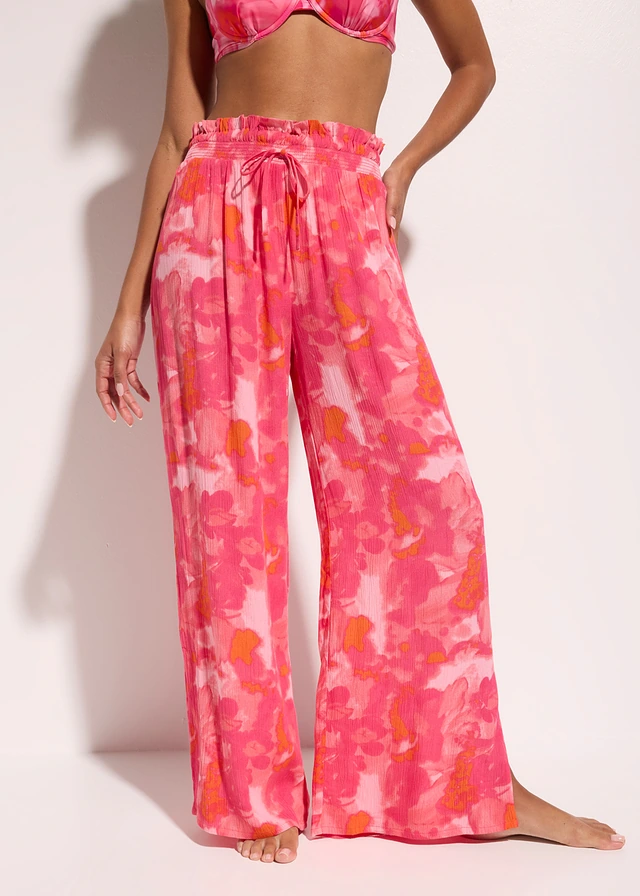 Strandbroek van gestructureerde crinkle • koraal-pink • product-page.page-title-suffix