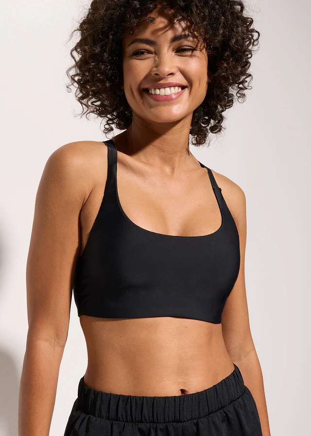Sportovní bikinový top z rychleschnoucího materiálu, barva: černá