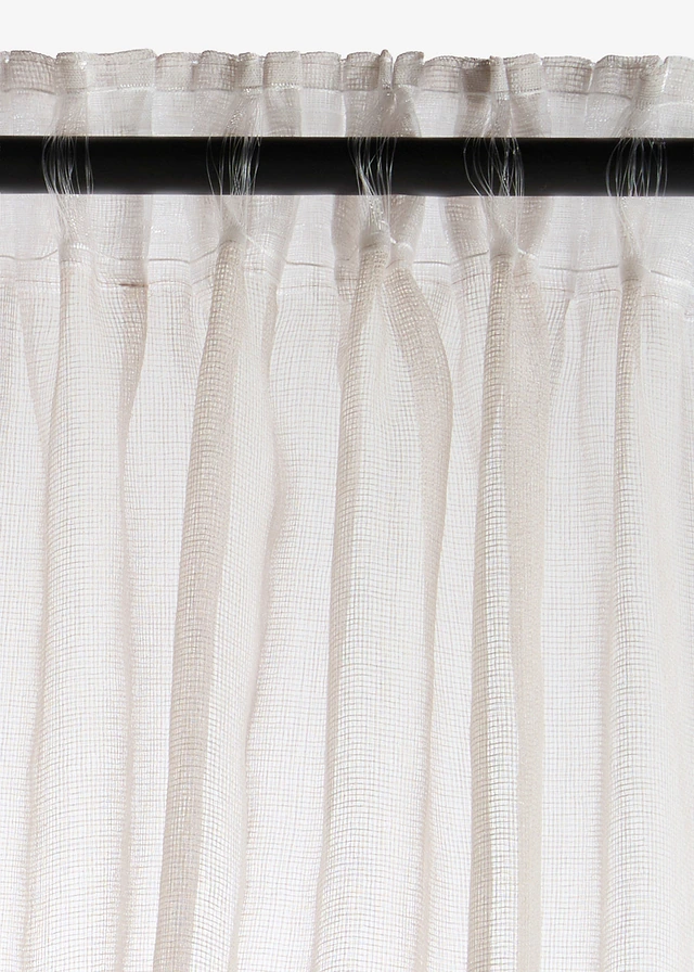 Gordijn met fijne structuur (1 stuk), Kleur: crème