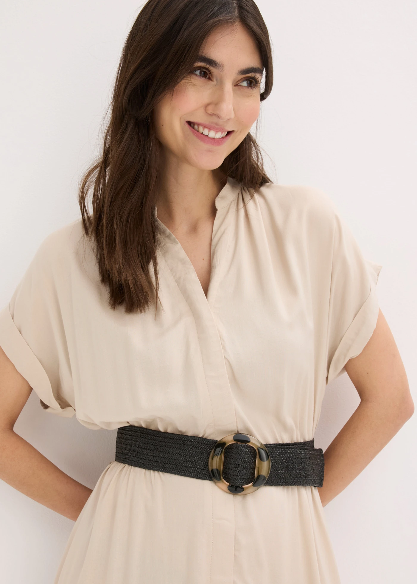 Ceinture aspect paille • noir • Boutique bonprix