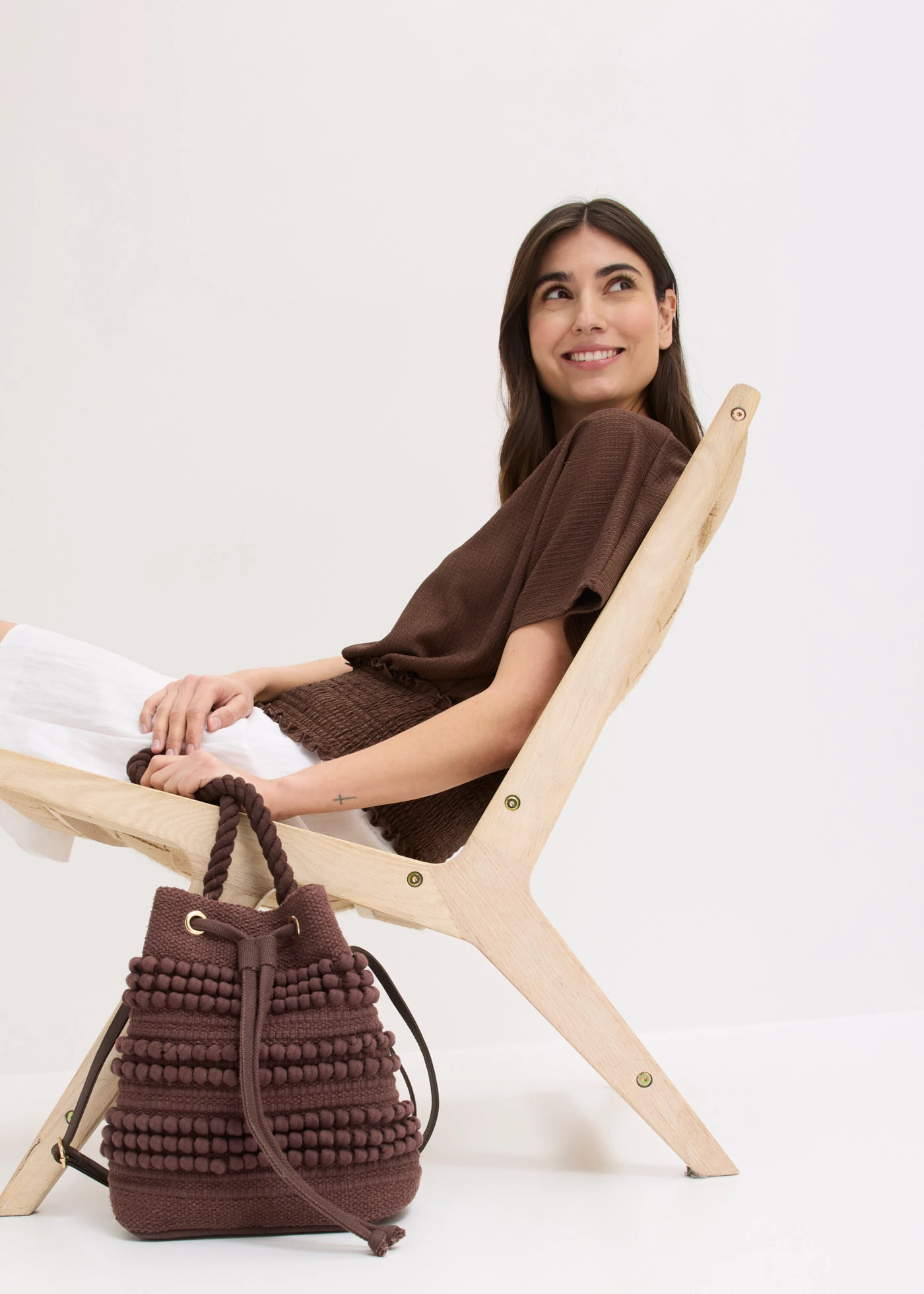 Buideltas met structuur • bruin • bonprix online shop