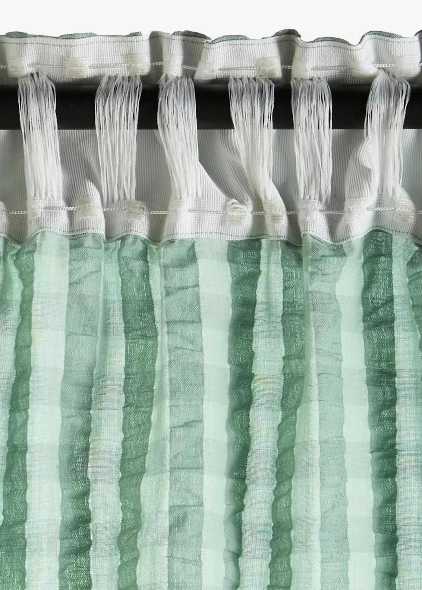 Draperie din bumbac organic cu textură seersucker (1 buc.) • verde-salvie • magazin bonprix