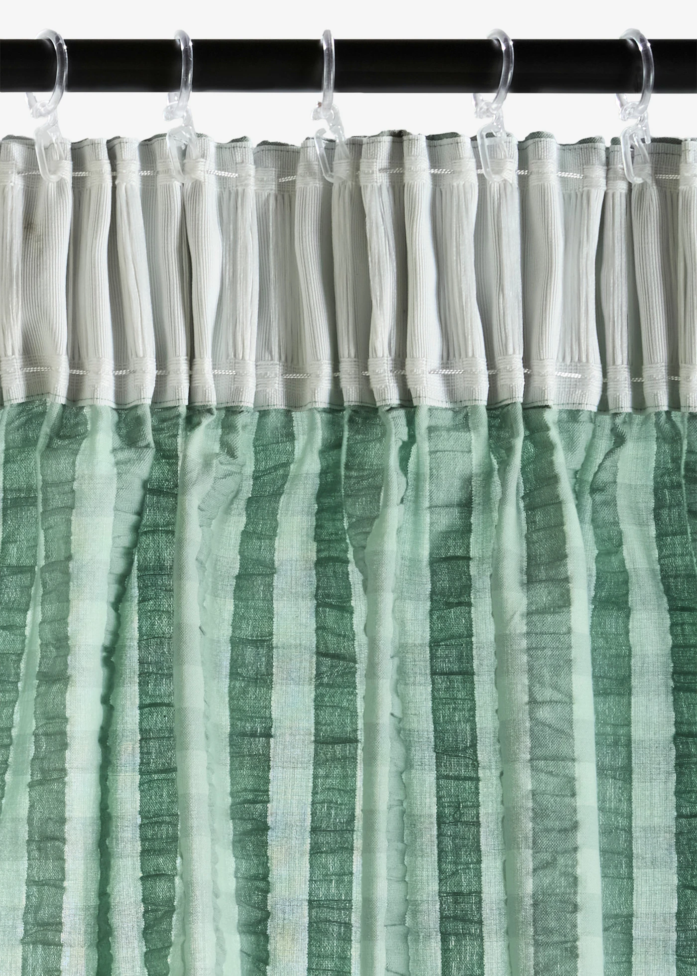 Draperie din bumbac organic cu textură seersucker (1 buc.) • verde-salvie • magazin bonprix