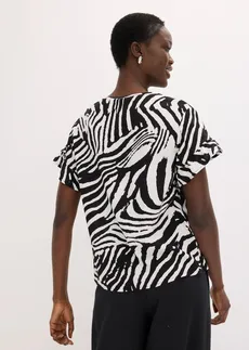 Tunique ample en viscose • blanc/noir imprimé zèbre • Boutique bonprix