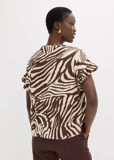 Tunique ample en viscose • imprimé zébré marron/sable clair • Boutique bonprix