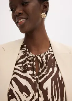 Tunique ample en viscose • imprimé zébré marron/sable clair • Boutique bonprix