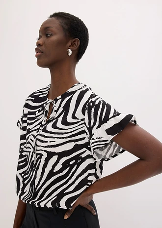 Soepelvallende tuniek van viscose • wit-zwart zebraprint • bonprix online shop