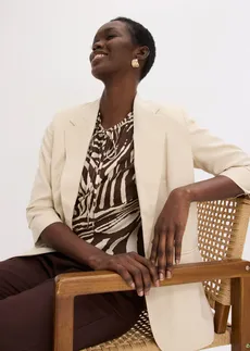 Tunique ample en viscose • imprimé zébré marron/sable clair • Boutique bonprix