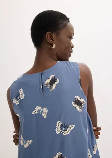 Blouse sans manches en viscose fluide • bleu fumé imprimé • Boutique bonprix