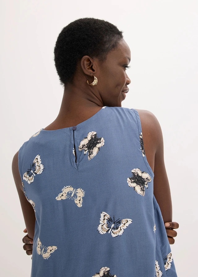 Blouse sans manches en viscose fluide • bleu fumé imprimé • product-page.page-title-suffix
