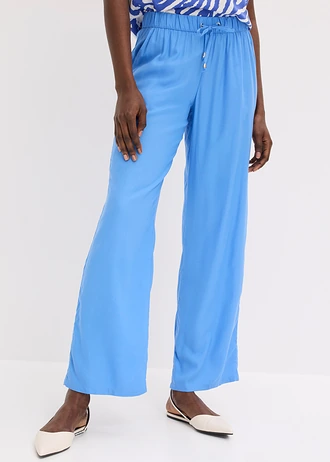 Pantaloni din viscoză cu talie elastică • albastru • magazin bonprix