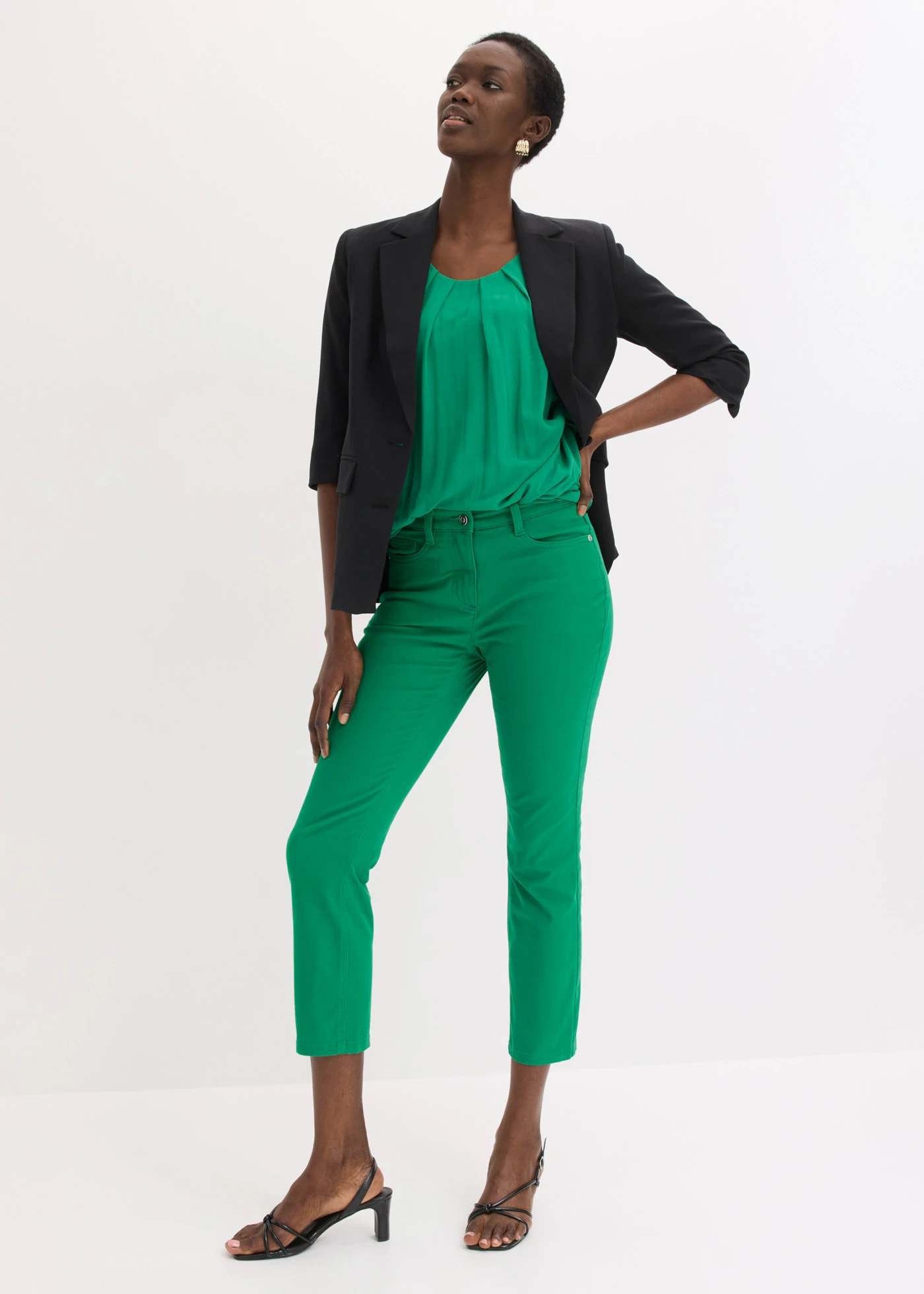 Pantalon extensible 7/8 • vert aventurine • Boutique bonprix