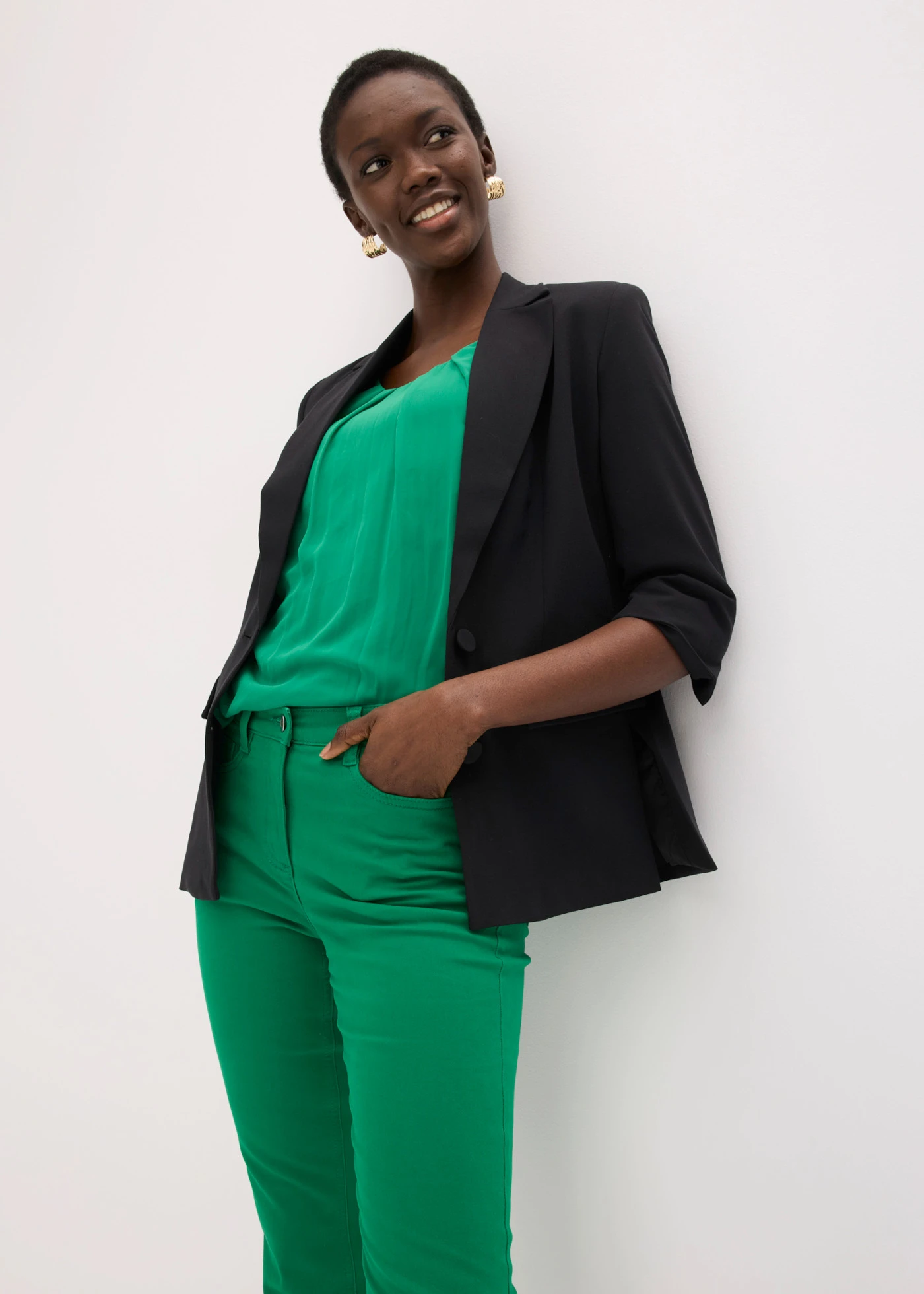 Pantalon extensible 7/8 • vert aventurine • Boutique bonprix