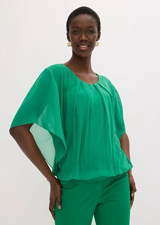 Chiffon blouse met ondershirt, Kleur: 