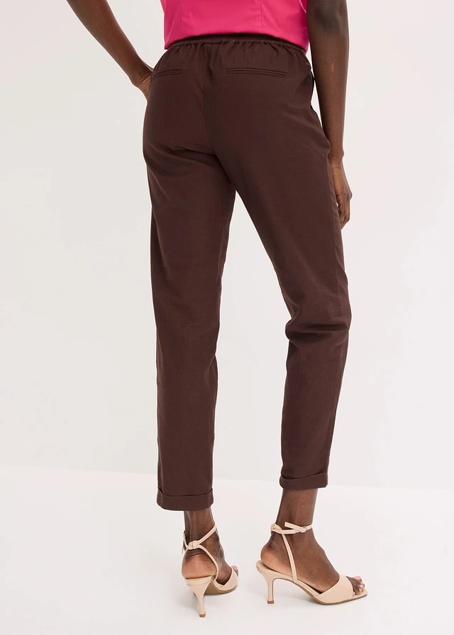 Linnen broek • donkerbruin • product-page.page-title-suffix