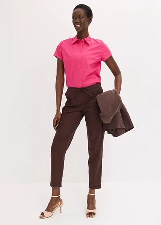 Pantaloni din in • maro închis • magazin bonprix