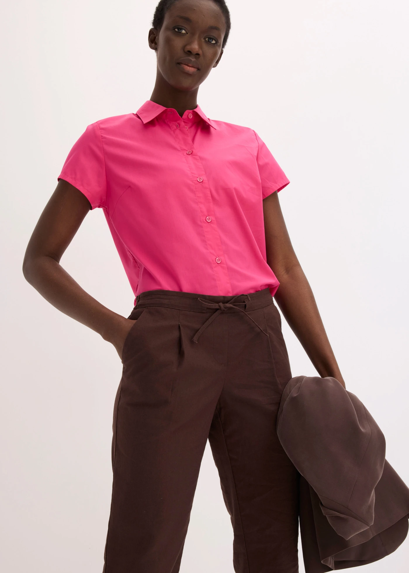 Pantalon en lin mélangé • marron foncé • Boutique bonprix