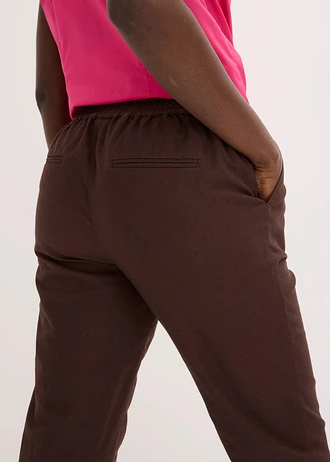 Pantaloni din in • maro închis • magazin bonprix